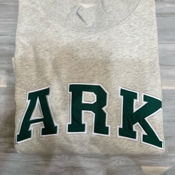 PARKE Light Gray Sweatshirt with Green Accents - Picture 8 of 9